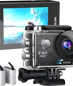 WiFi Sports Camera 4xZoom Action Camera 40m/131ft Underwater Waterproof with 2 X1050 mAh Batteries and Multi-Function